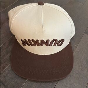 Brown and Cream Snapback Cap with Raised Logo